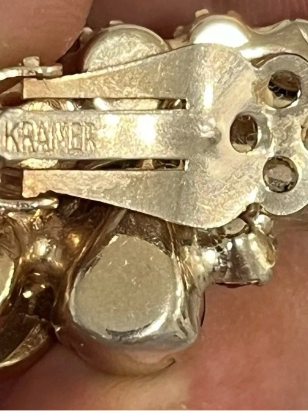 Vintage RARE Kramer New York SIGNED Clip On Earrings